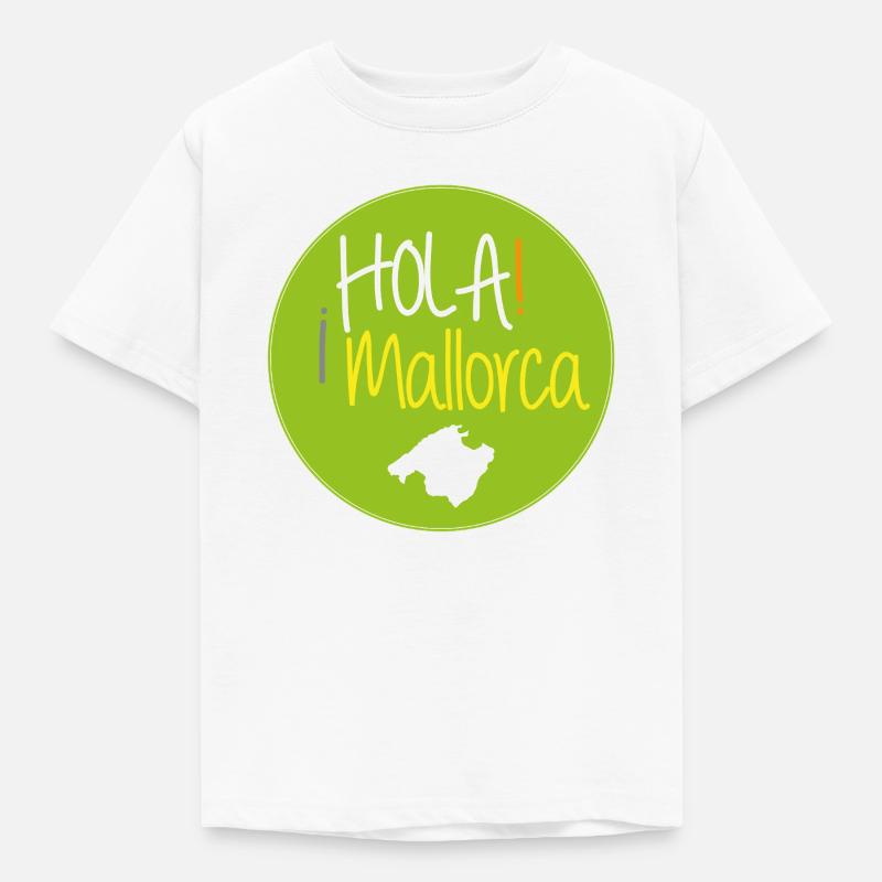 ¡HOLA! Mallorca (beidseitig) - Kinder T-Shirt - Weiß