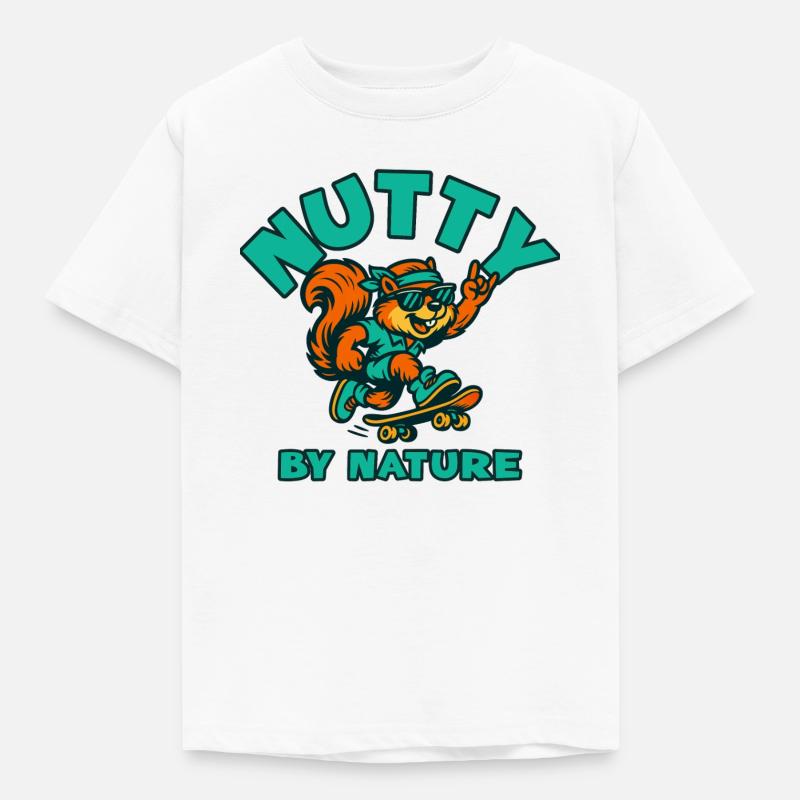 Nutty par nature Squirrel Spate - T-shirt Enfant - blanc