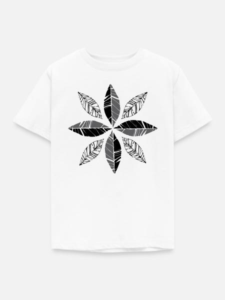 Blätter Stern - Kinder T-Shirt - Weiß