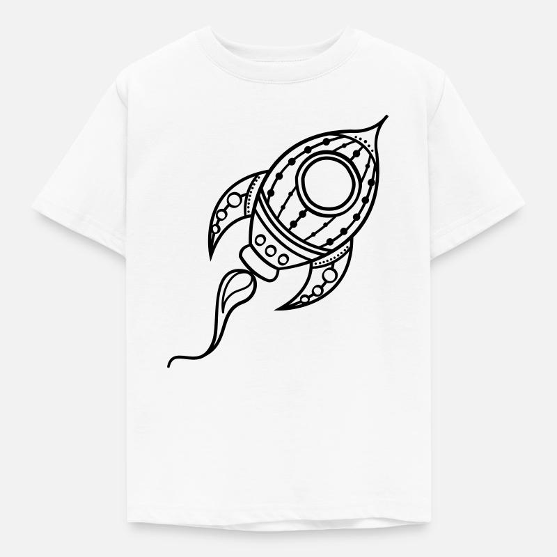 Rocket Ship Doodle Space Travel - Kids' T-Shirt - white