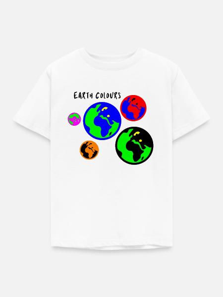 Erdfarben Verspielt - Kinder T-Shirt - Weiß