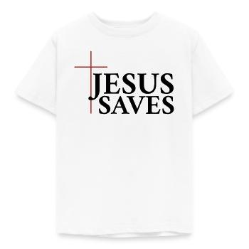 Jesus saves - Kids' T-Shirt - white - Front - AI Model Kid Male (0cm)