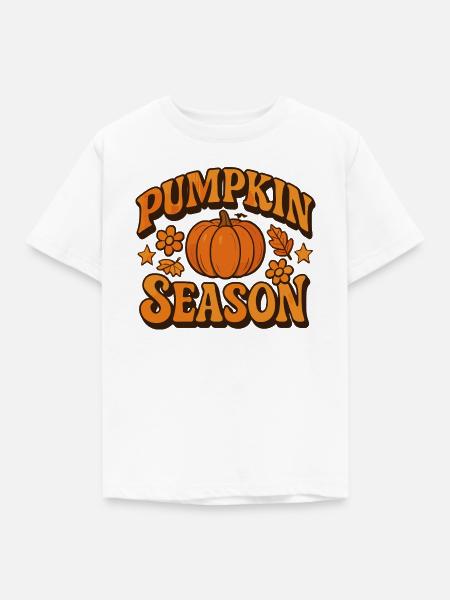 Kürbissaison Herbst Illustration - Kinder T-Shirt - Weiß