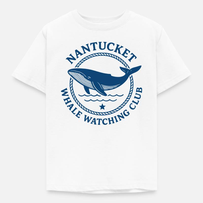 Conception de logo d’observation des baleines à Nantucket - T-shirt Enfant - blanc