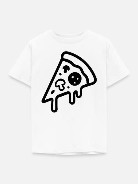 Pizza Stück Icon - Kinder T-Shirt - Weiß