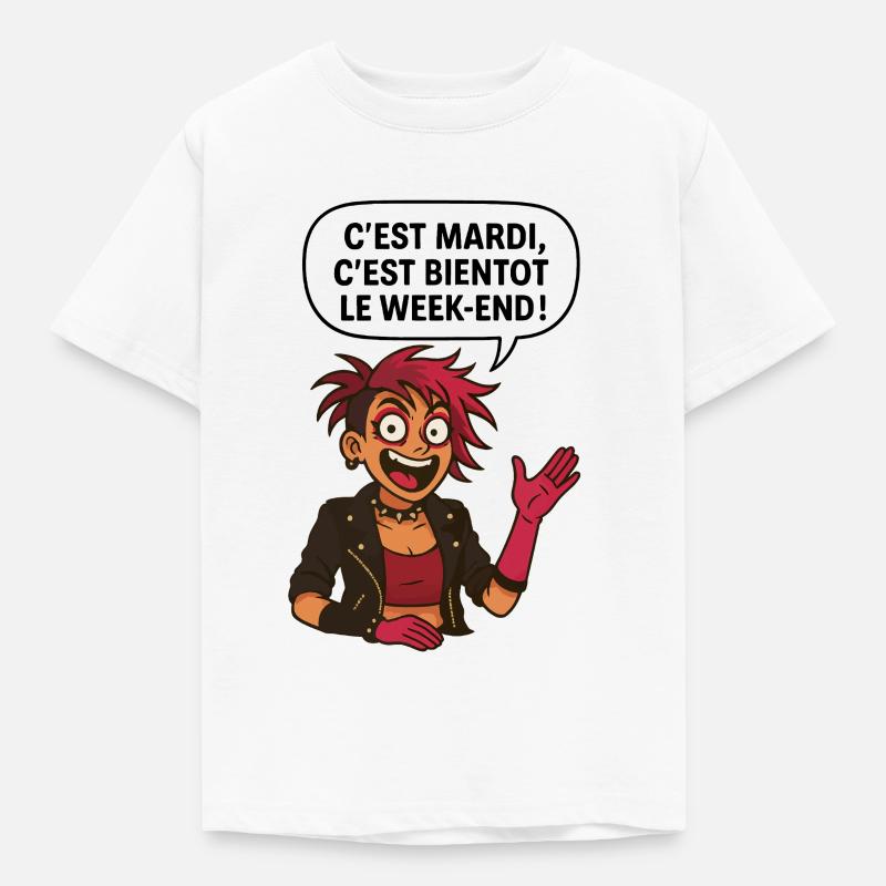 C'est mardi ! C'est bientôt le weekend ! - T-shirt Enfant - blanc