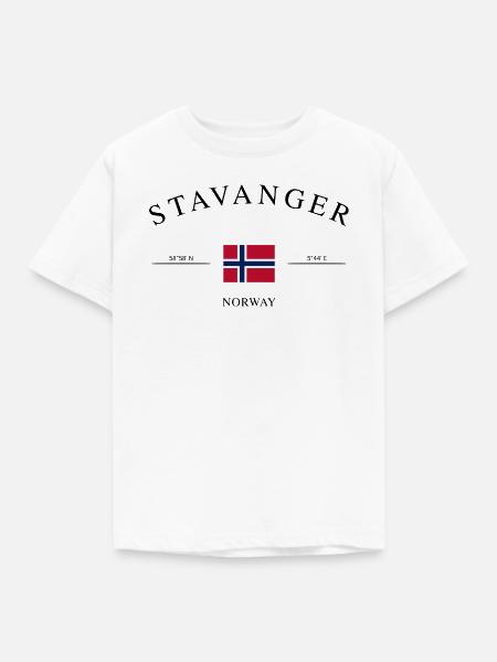 Stavanger Norwegen – Urlaub Souvenir & Geschenk - Kinder T-Shirt - Weiß