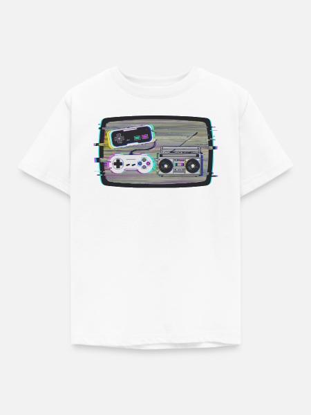 Glitchy Nostalgie - Kinder T-Shirt - Weiß