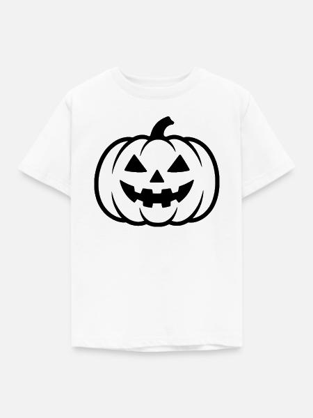 Halloween Kürbis Silhouette - Kinder T-Shirt - Weiß
