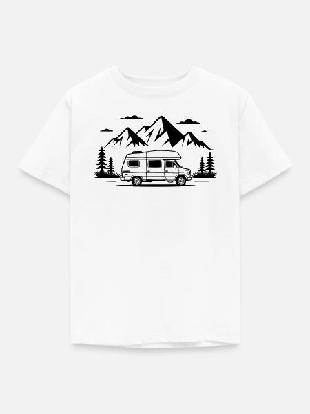 Camping - Kinder T-Shirt - Weiß