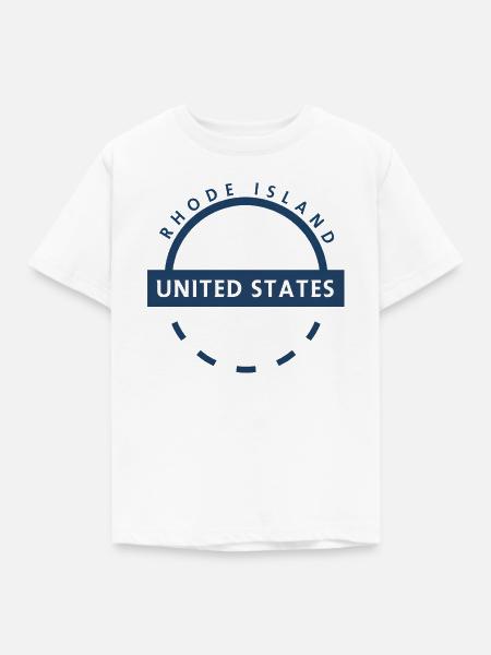 Rhode Island USA Rundes Logo - Kinder T-Shirt - Weiß