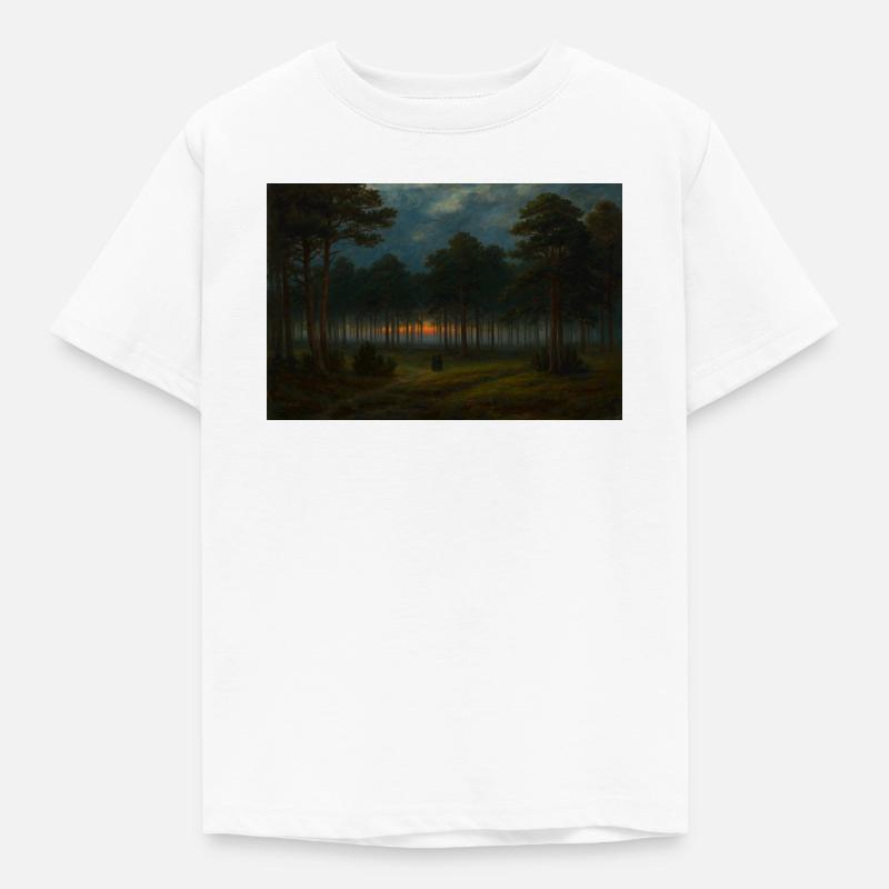 Abenddämmerung im dunklen Wald - Kinder T-Shirt - Weiß