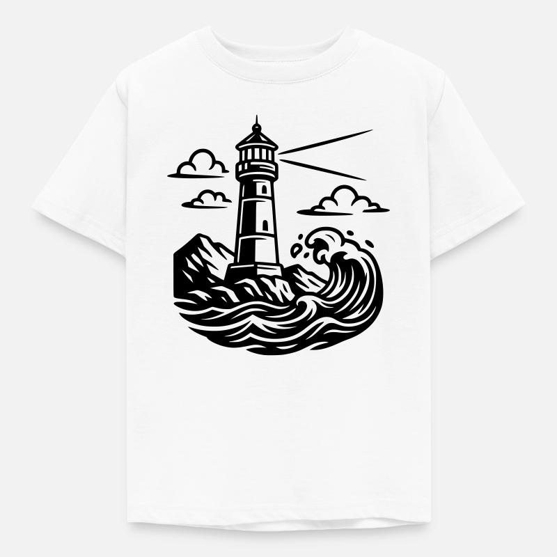 Leuchtturm - Kinder T-Shirt - Weiß