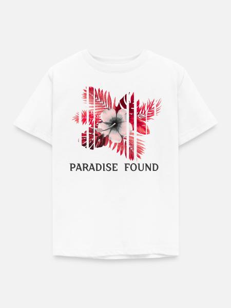 Paradise Found Hibiskus - Kinder T-Shirt - Weiß