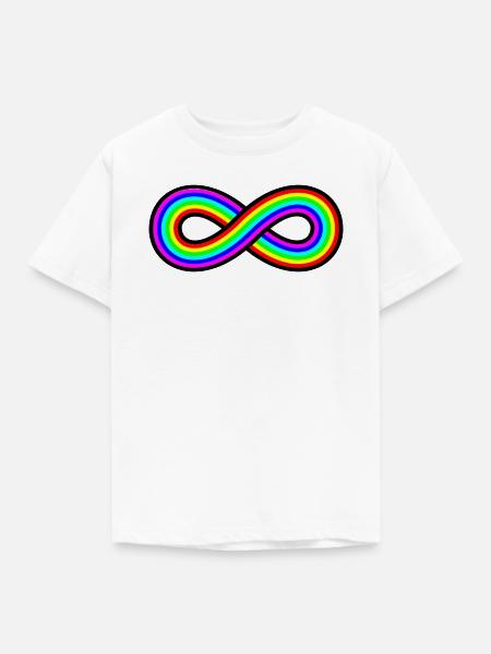 Autismus Regenbogen Unendlichkeit - Kinder T-Shirt - Weiß