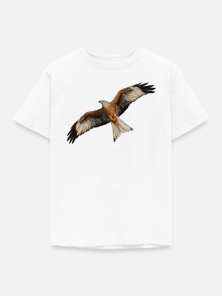 Rotmilan im Flug - Kinder T-Shirt - Weiß