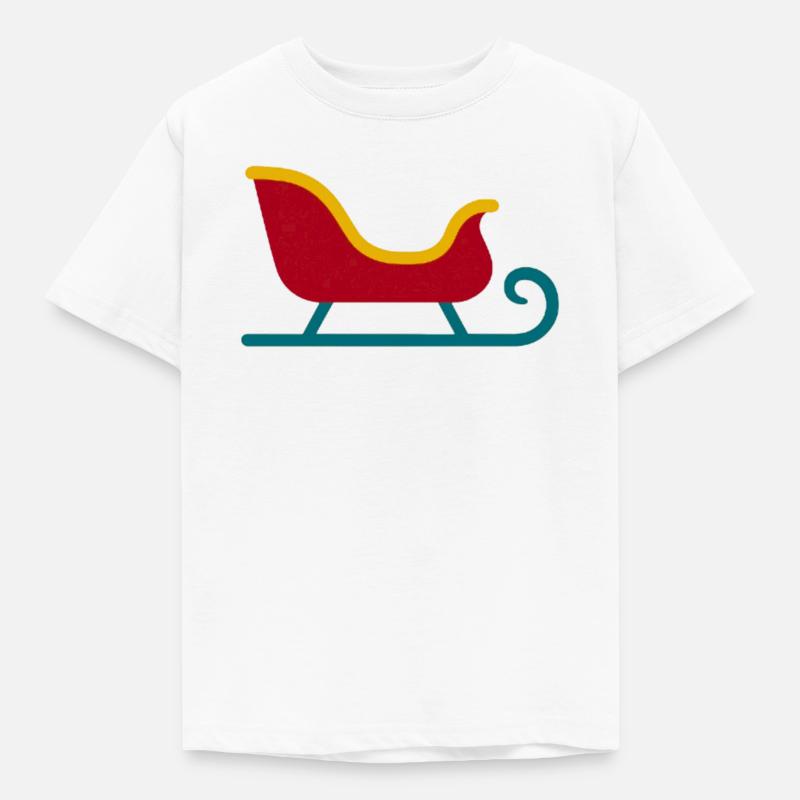 Retro Schlitten Silhouette - Kinder T-Shirt - Weiß