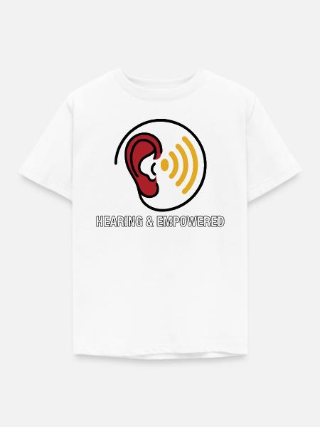 Ohr und Hörgerät - Kinder T-Shirt - Weiß