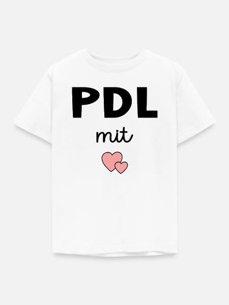PDL Pflegedienstleitung mit Herz - Kinder T-Shirt - Weiß