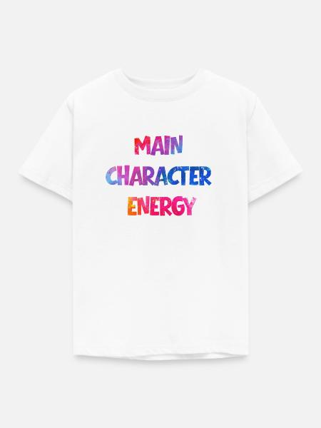 Main Character Energy bunt - Kinder T-Shirt - Weiß