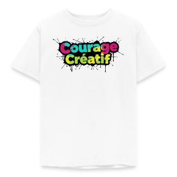 Courage Créatif Bunte Typografie - Kinder T-Shirt - Weiß - Vorne - AI Model Kid Male (0cm)