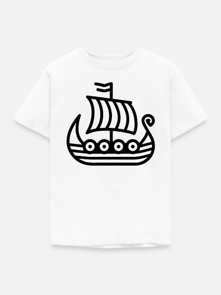 Wikingerschiff - Kinder T-Shirt - Weiß