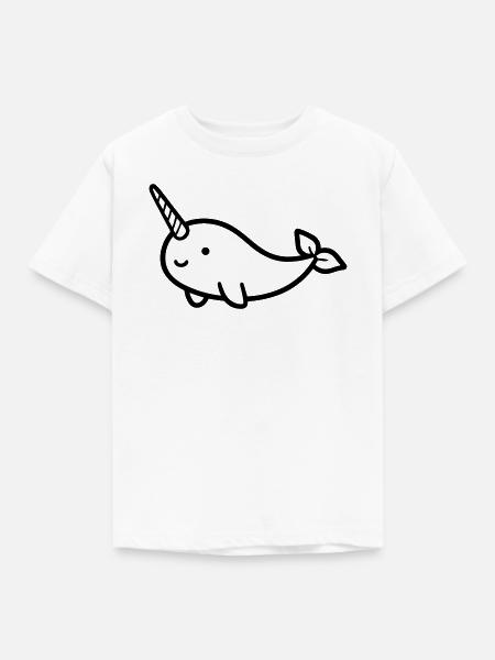 Narwal - Kinder T-Shirt - Weiß