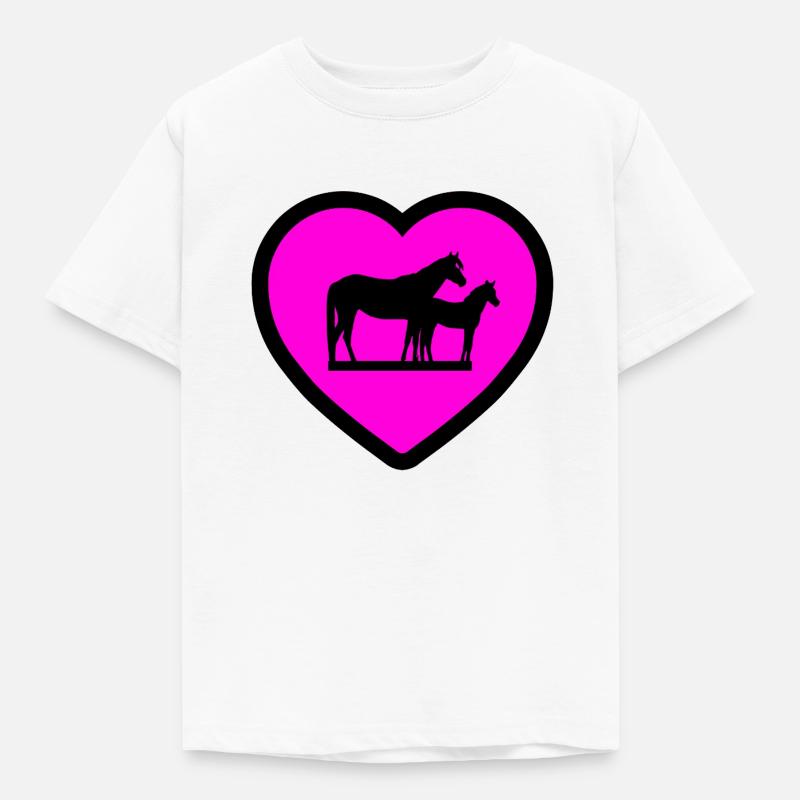 Pferde - Kinder T-Shirt - Weiß