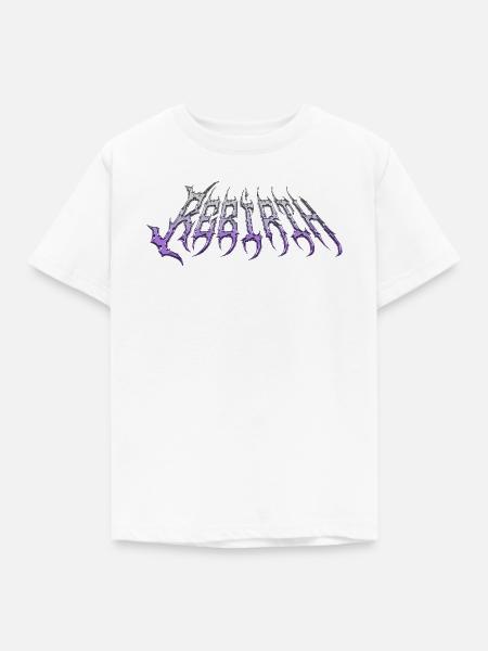 Rebirth – kaltmetallischer Chromtext - Kinder T-Shirt - Weiß