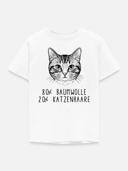 Witziges Katzenhaar Baumwolle Spruch Design - Kinder T-Shirt - Weiß