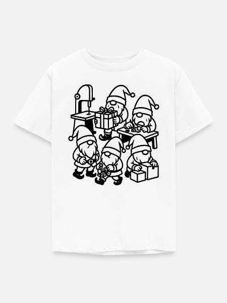 wichtel bei der fleißigen arbeit - Kinder T-Shirt - Weiß