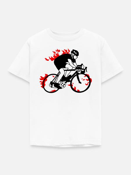 Rennradfahrer - Kinder T-Shirt - Weiß
