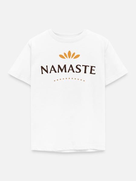Namaste Lotus Zen-Muster - Kinder T-Shirt - Weiß