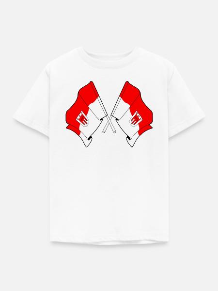 Vorarlberger Flaggen gekreuzt - Kinder T-Shirt - Weiß