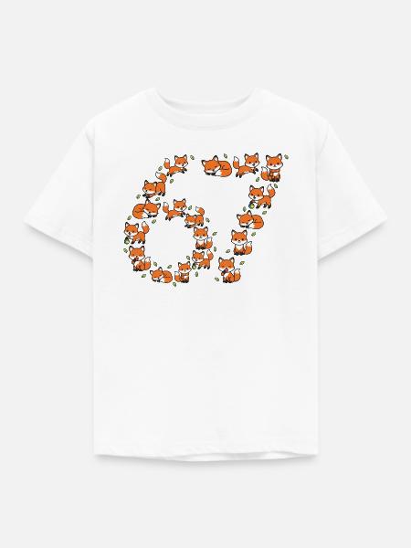 Fox Ring Pattern 67 Meme - Kinder T-Shirt - Weiß