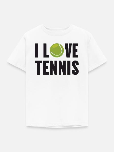 Ich liebe Tennis - Kinder T-Shirt - Weiß