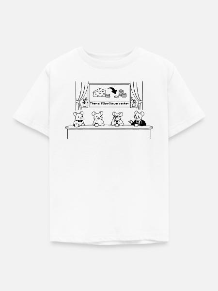 Maus Mäuse Käse Steuer senken - Kinder T-Shirt - Weiß