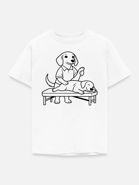 dackel physiotherapeut - Kinder T-Shirt - Weiß
