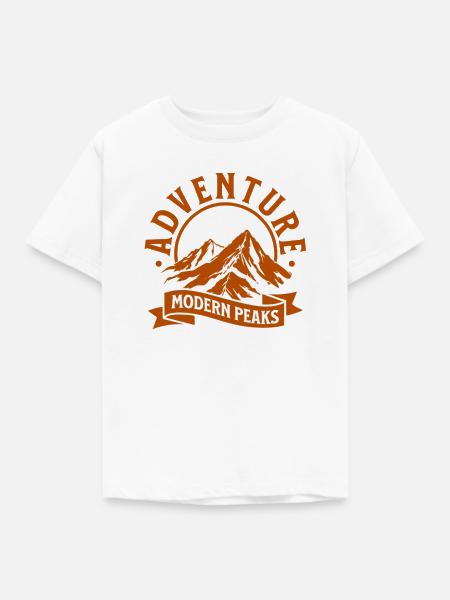 Moderne Bergabenteuer Peaks - Kinder T-Shirt - Weiß