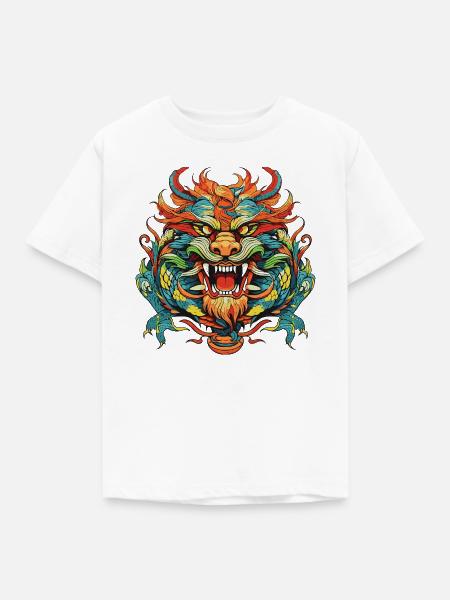 Drache Comic China - Kinder T-Shirt - Weiß