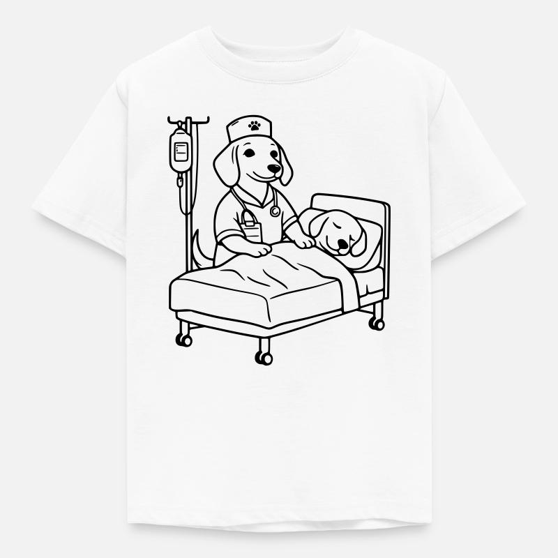 Klinikhunde Ammehundeudgave - T-shirt barn - vit