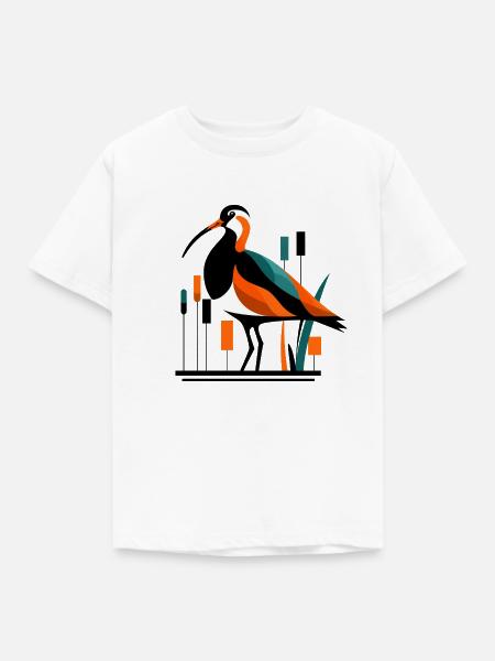 Großer Brachvogel Numenius arquata - Kinder T-Shirt - Weiß