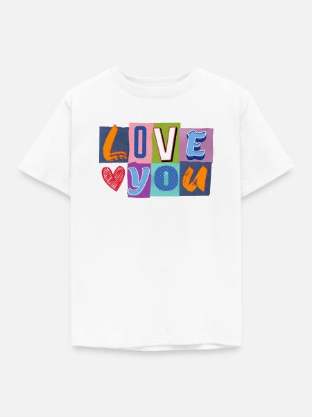 Liebe in Bunt-Collage - Kinder T-Shirt - Weiß