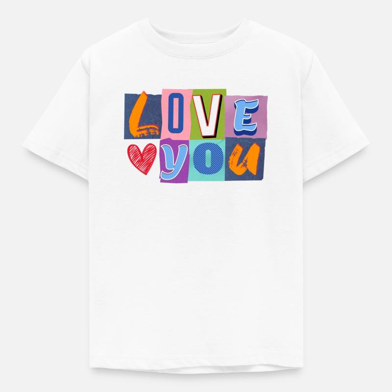 Liebe in Bunt-Collage - Kinder T-Shirt - Weiß