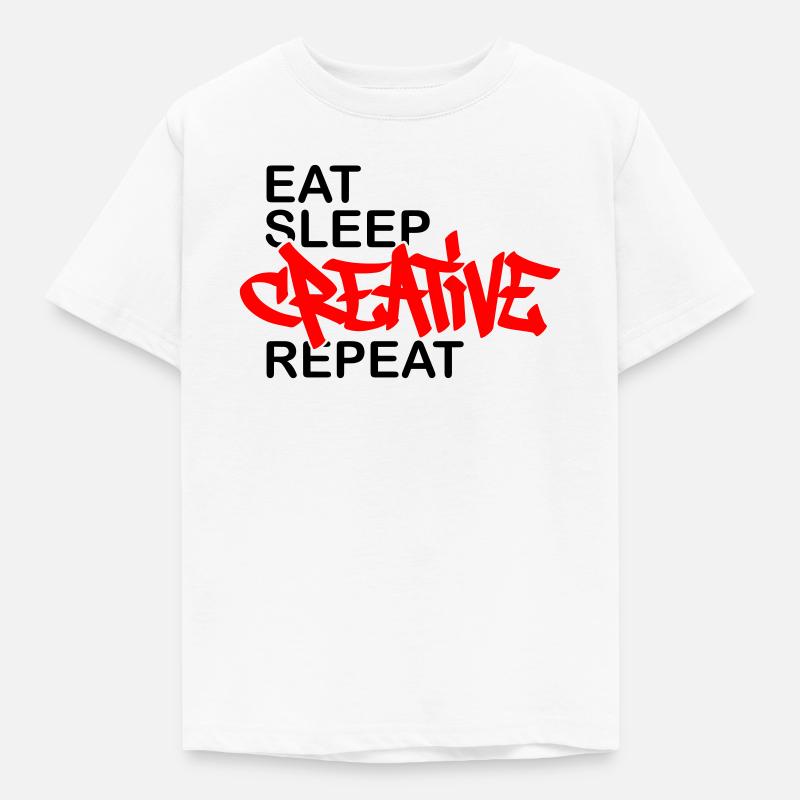 Eat Sleep Creative Repeat - Kids' T-Shirt - white