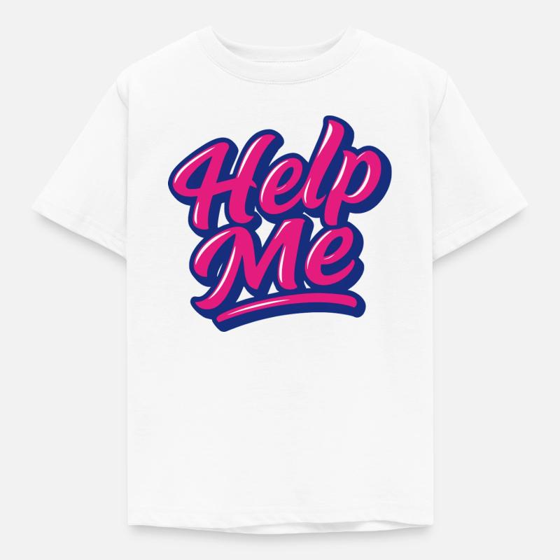 Help Me Neon Script - Kids' T-Shirt - white