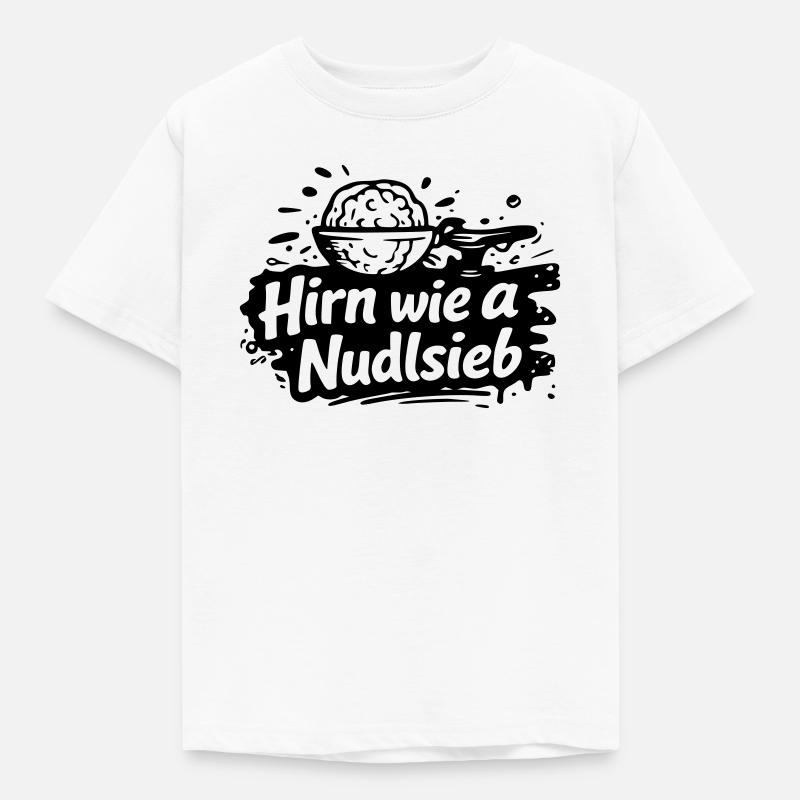 Brain like a pasta strainer - Kids' T-Shirt - white