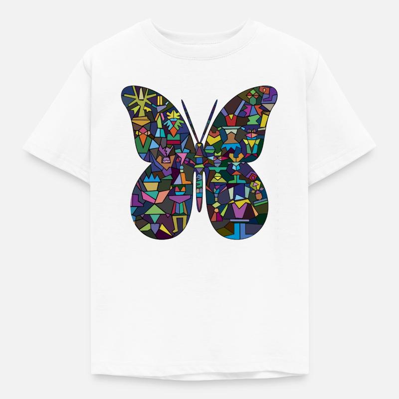 Farfalla colorata in mosaico - Maglietta per bambini - bianco