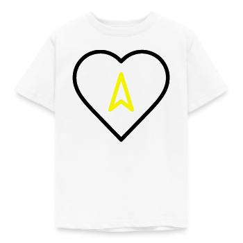 Herz mit Pfeil Richtung - Kinder T-Shirt - Weiß - Vorne - AI Model Kid Male (0cm)