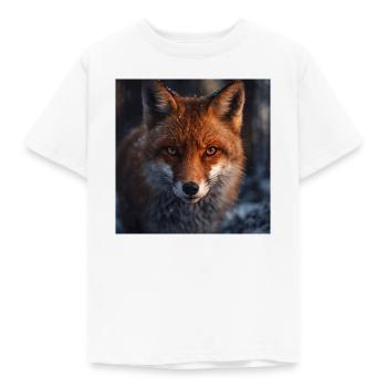 Fuchs-Erkundung bei Einbruch der Dämmerung - Kinder T-Shirt - Weiß - Vorne - AI Model Kid Male (0cm)